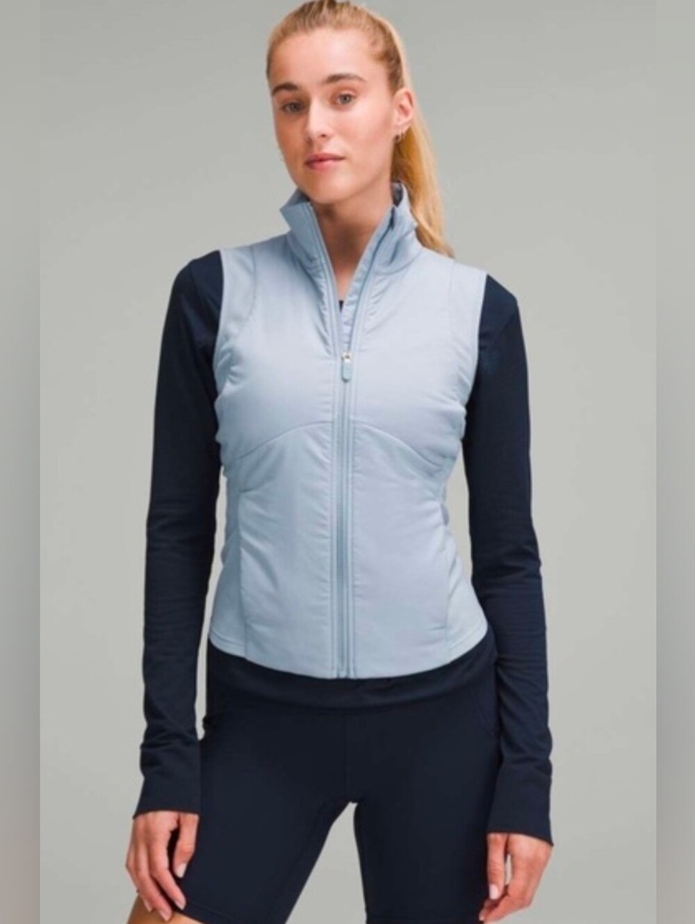 Lululemon Push Your Pace Vest Size 6 in Powder Blue - Running Gym Workout